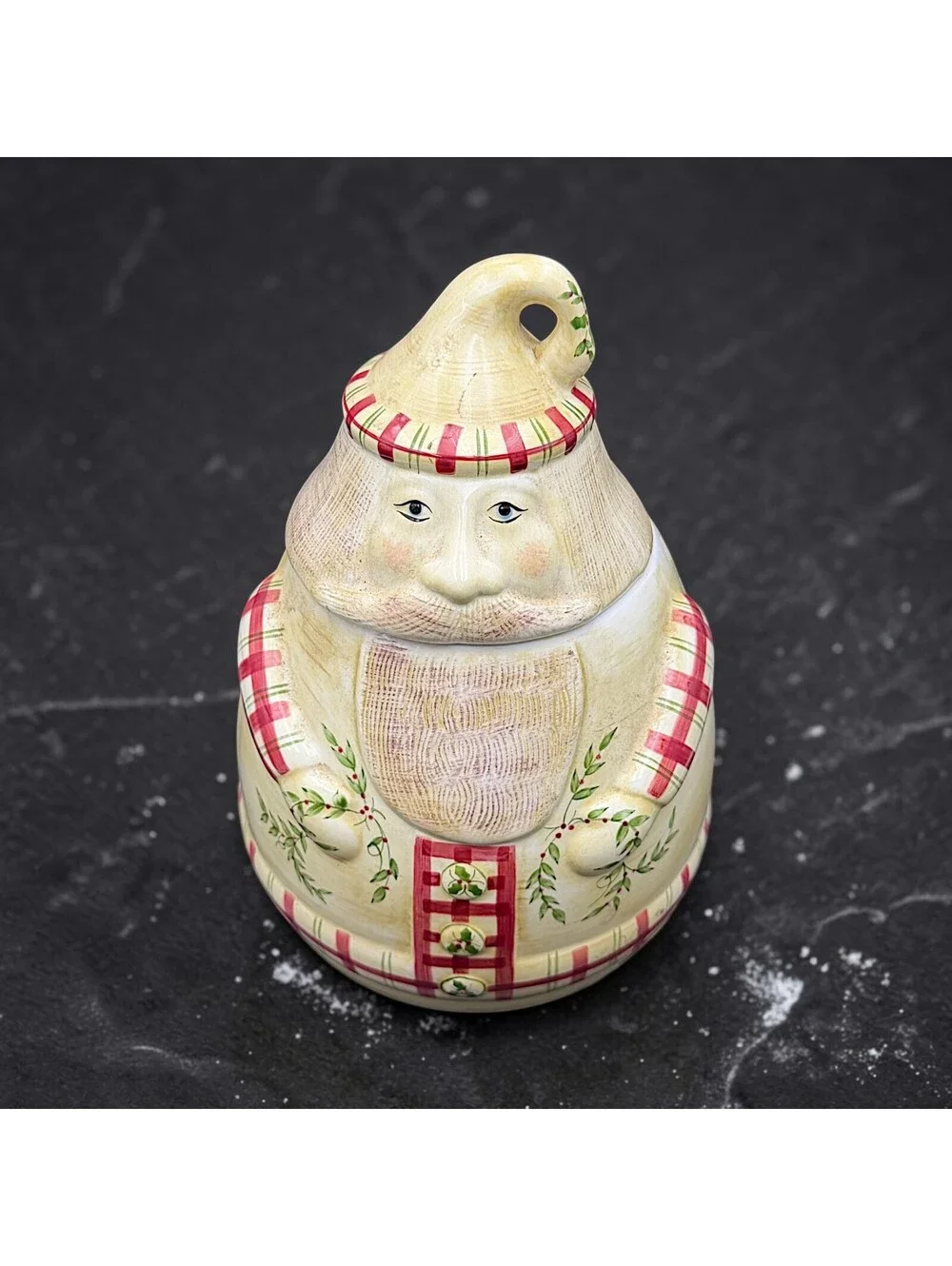 Large Vtg Laurie Gates Los Angeles Pottery Santa Cookie Jar Christmas Canister